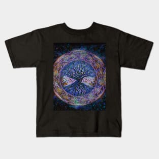 Tree of Life Night Sky Kids T-Shirt